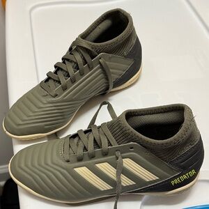 Adidas Predator Boys Futsal indoor Soccer Shoes - Olive and Cream